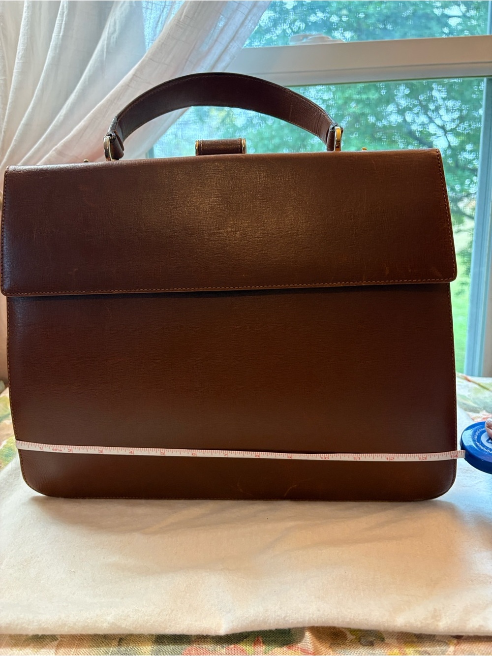 Vintage Salvatore Ferragamo Brown Leather Structured Top-Handle Satchel - Picture 2 of 16